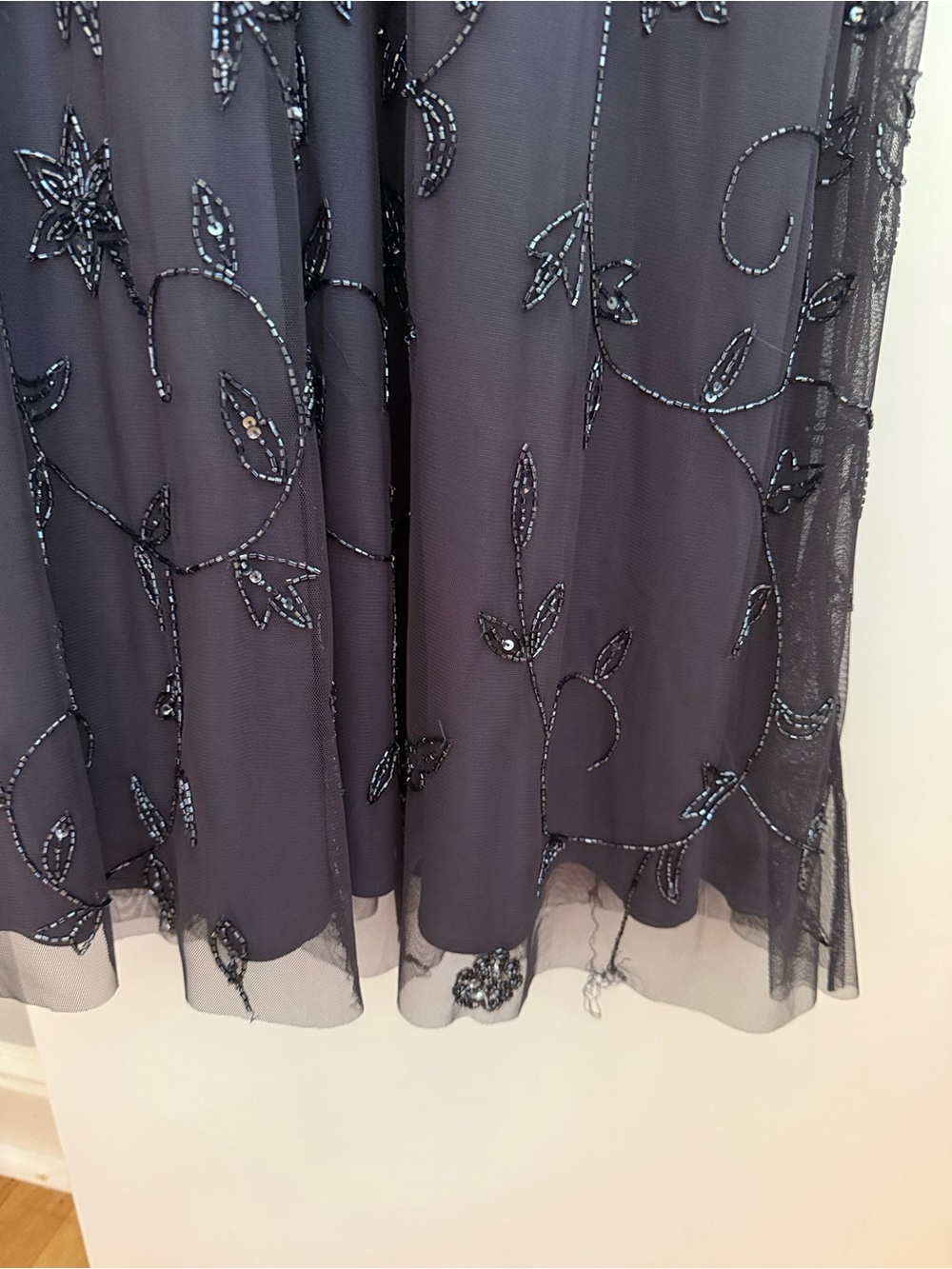 Adrianna Papell Gunmetal Beaded Maxi Dress - Picture 3 of 7